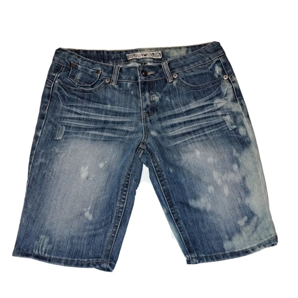 YMI Women's Size 11 blue jean shorts 31x4 CUSTOM BLEACHED
